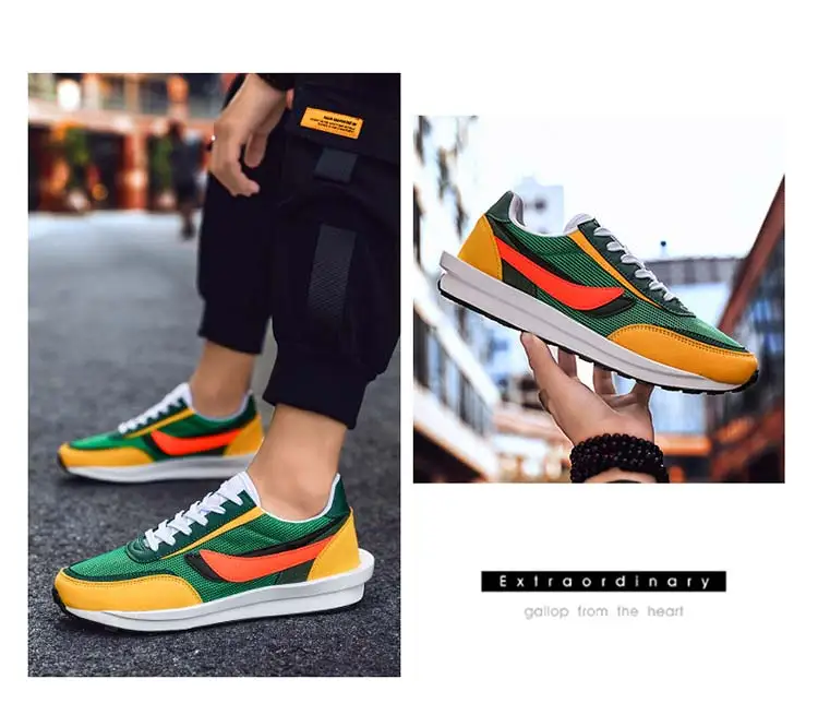 Дизайнерские кроссовки LDWAFFLE/SACAI; мужские и женские кроссовки; роскошные кроссовки для бега; дорожные кроссовки; цвет оранжевый, белый