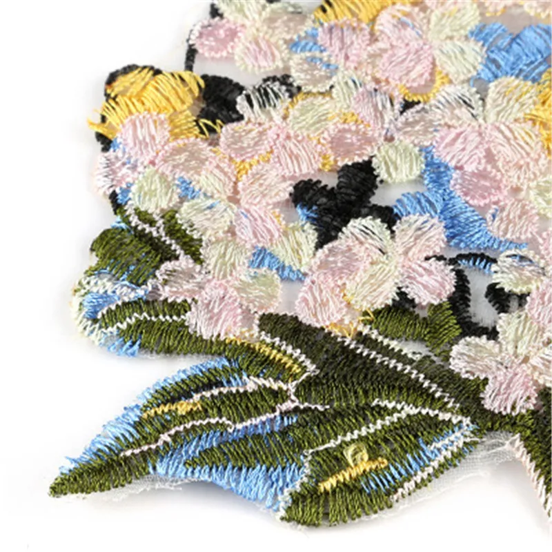 Новая вышитая ткань наклейки Одежда Аксессуары Большой патч цветок форма Багаж