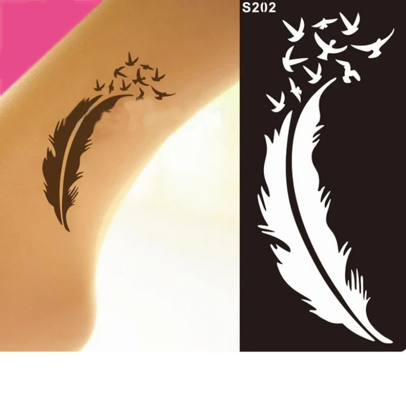 Временная Аэрограф трафарет для татуировки хной женщин водостойкий рисования