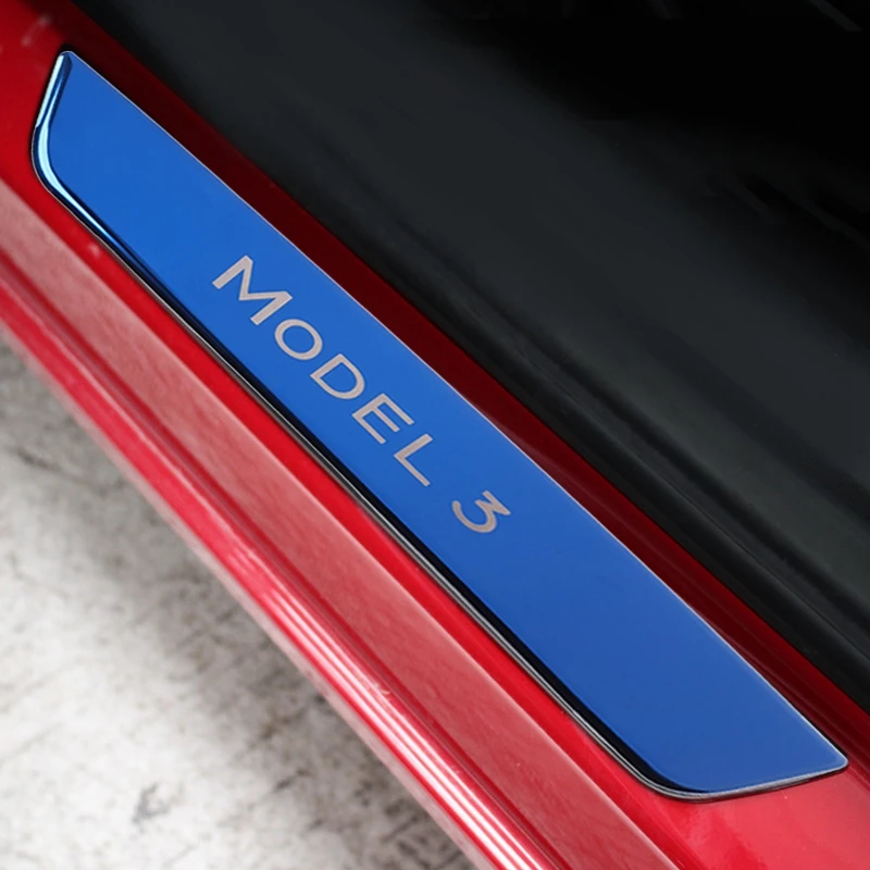 Модель 3 из нержавеющей стали Накладка на порог автомобиля для Tesla модель 2017 2018 2019