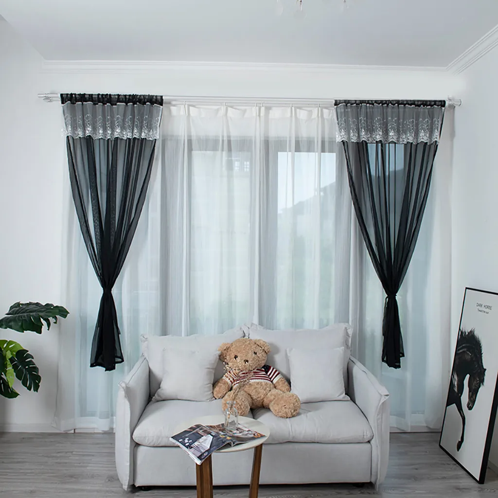 Прозрачная занавеска с листьями тюль вуаль драпировка 1 панель ткань ручная