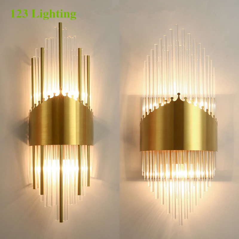 Креативные Металлические Настенные светильники с золотой короной лампы для