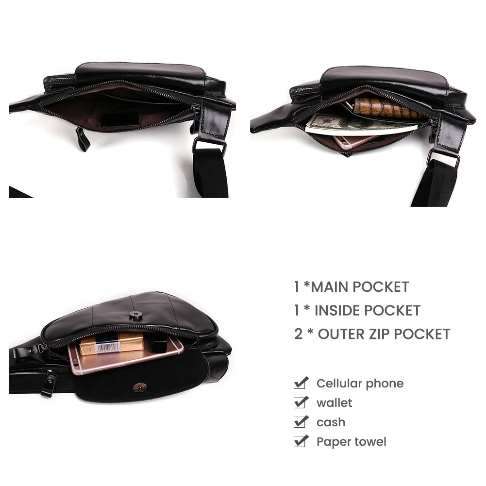 comprar Bolsa De Couro Masculina Saco De Telefone Móvel Cinto Carteiras Masculinas De Luxo Homem Carteira De Couro Mochila Crossbody Sacos De Ombro Para Homem