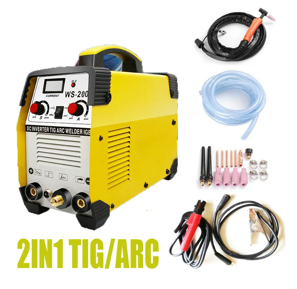 Новейший 220V 7700W 2в1 TIG/ARC Электрический сварочный аппарат 20 200A MMA IGBT инвертор