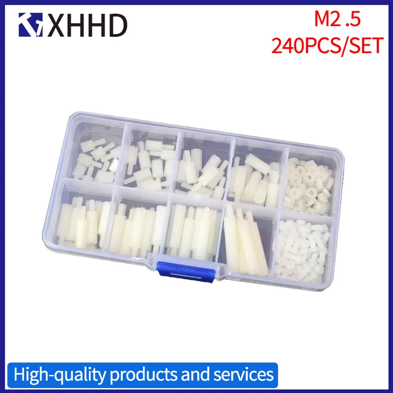 

M2.5 White Hex Nylon Column Boards Racks Standoff Pillar Thread Plastic Hexagon PCB Motherboard Screw Nut Set Assortment Kit