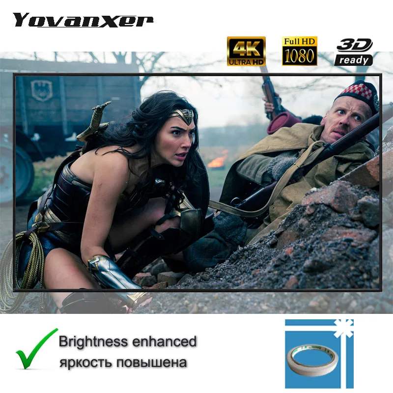 Экран для проектора Yovanxer 60 100 120 дюймов проектор из светоотражающей ткани YG300