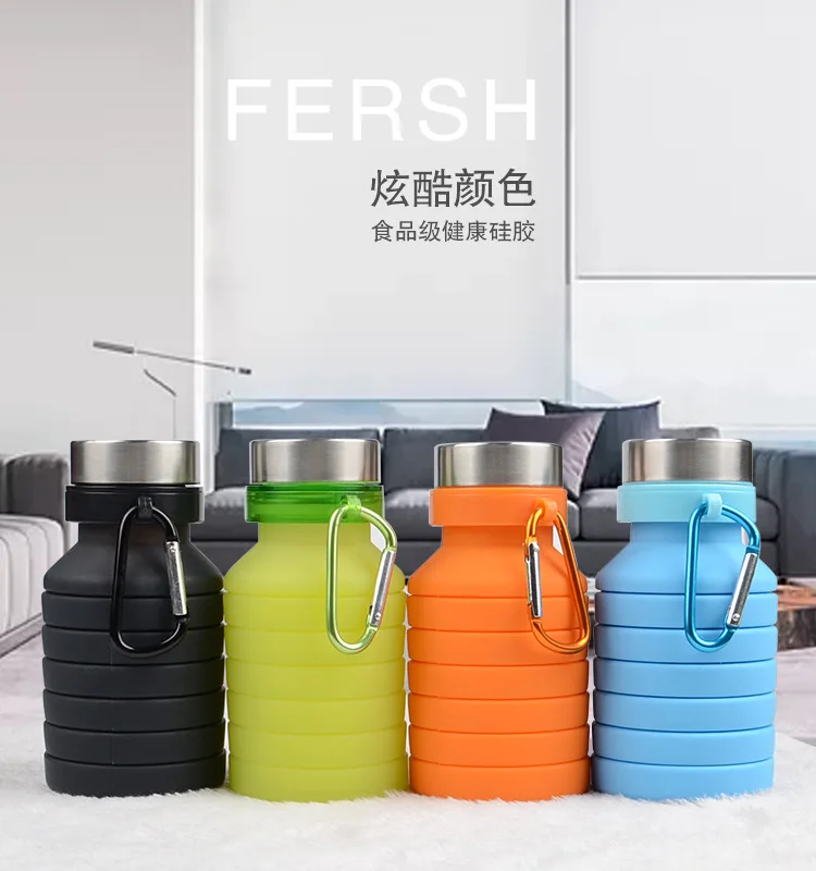 500 мл дорожная чашка из нержавеющей стали силиконовые выдвижные складывающиеся