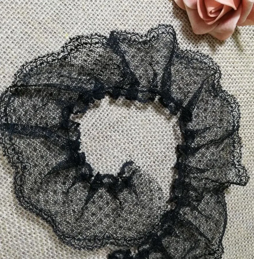 Кружево 1 ярд Высококачественная кружевная ткань в горошек 5 см белое Черное