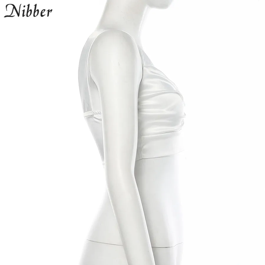 Nibber осень Дикий шифон Белый кроп-Топ женский camisole2019 модные уличные повседневные майки без рукавов с элегантным верхом Топ mujer