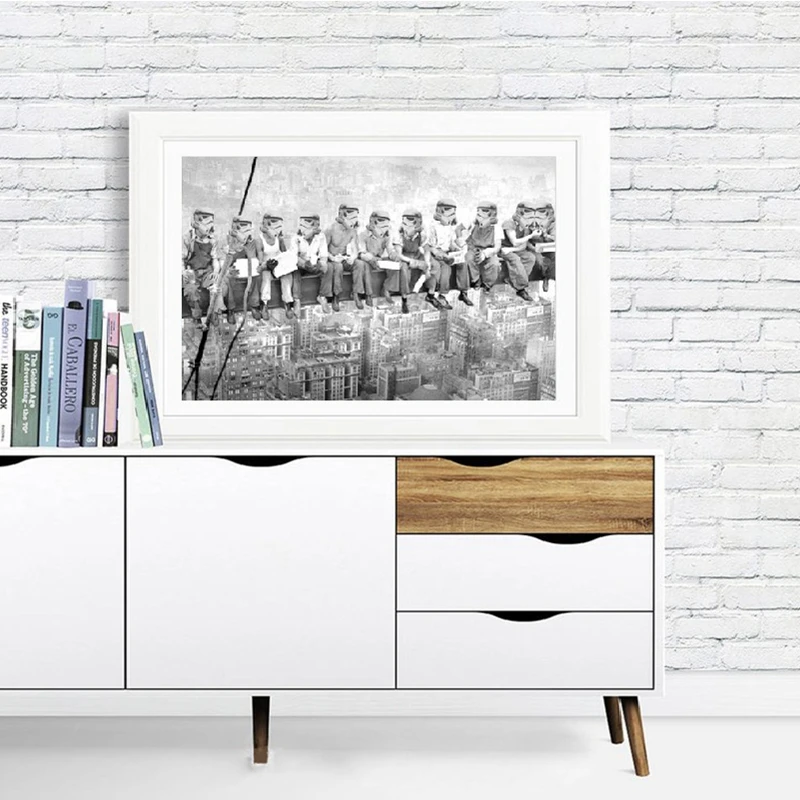 Звездные войны винтажный постер с принтами ланч топ небоскреб Нью Йорк черно