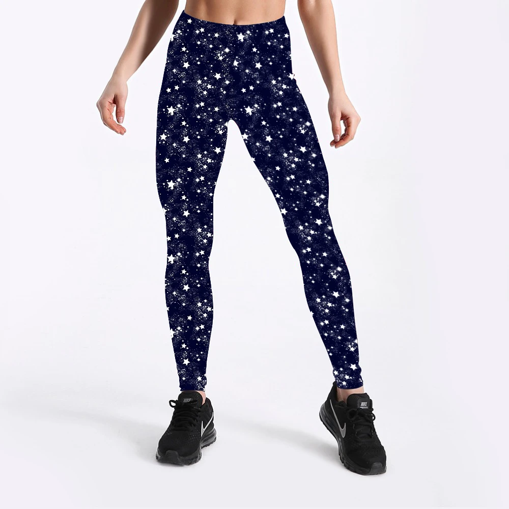 Женские белые леггинсы со звездами очень мягкие персиковые с эластичной