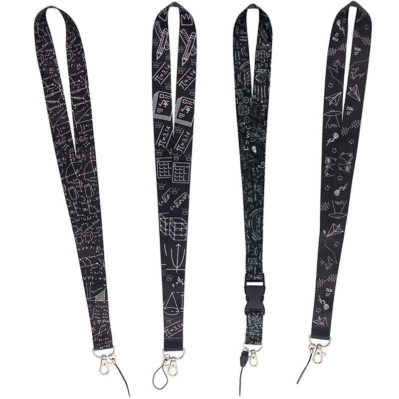 

24pcs/lot MD330 DMLSKY Mathematics Chemistry Keychain Phone Lanyard Strap Neck Lanyard Card Holder Keys Teacher Student Gift