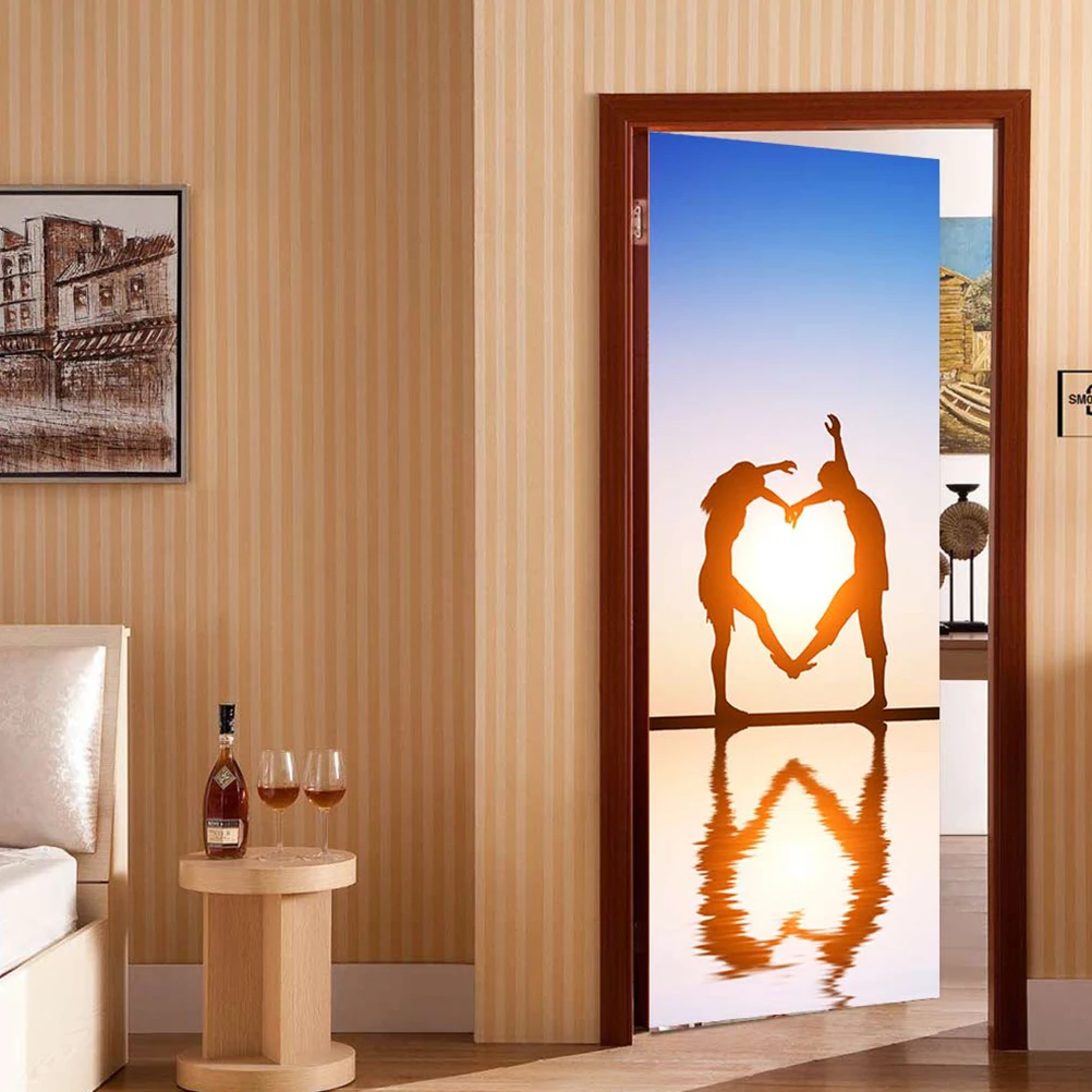 3D наклейка на дверь самоклеющиеся наклейки стену для влюбленных съемные