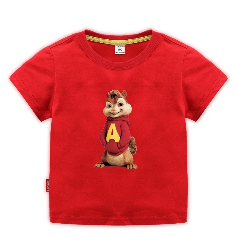 

2021 Summer Children's Short Sleeved t shirt Alvin and The Chipmunk Jackets Chipmunks cartoon Boy Girl Clothes girls shirts