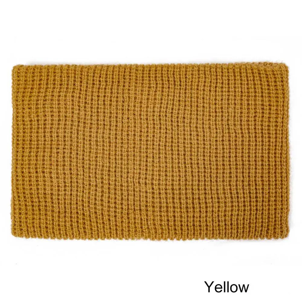 yellow 3 Модная осенне-зимняя шапка и шарф для женщин, детская шапка и шарф, одноцветная Шапка-бини, шапка и снуд для мальчиков и девочек - Цвет: yellow 3