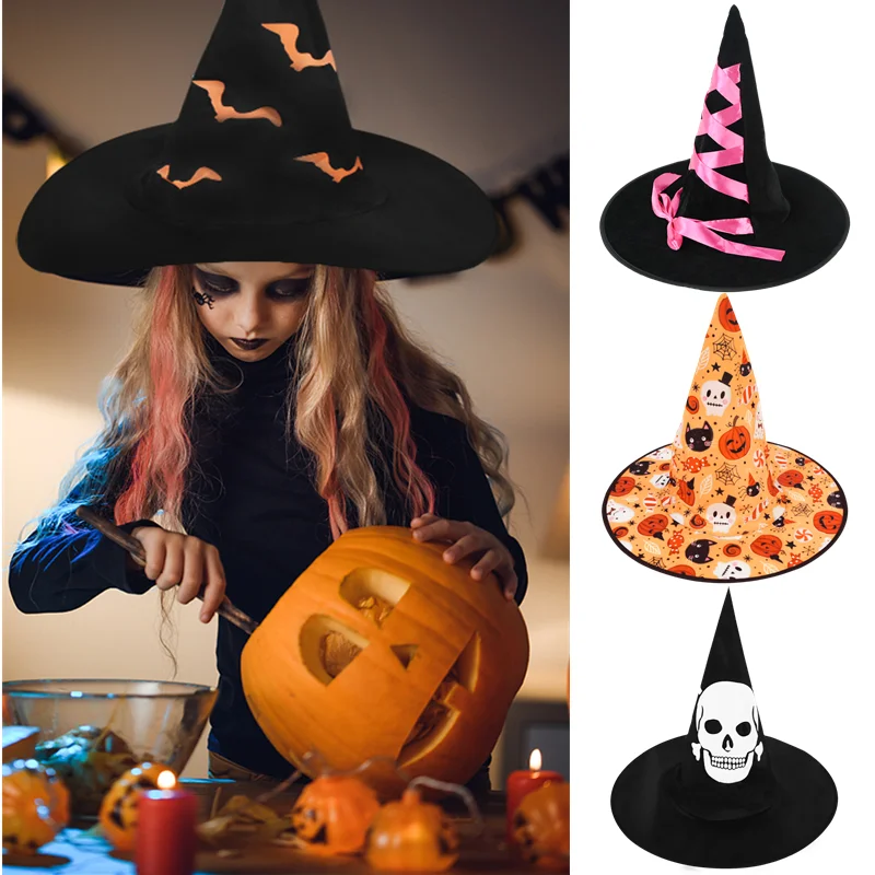 2020 Halloween Party Witch Hats Kids Cosplay Costume Accessories Masquerade Wizard Hat Halloween Party Festival Decor Supplies