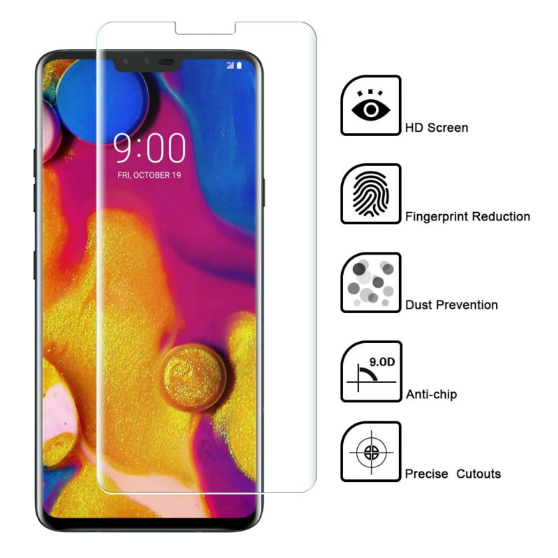 УФ жидкое закаленное стекло для LG V30 V40 G7 ThinQ защитная 3D изогнутая пленка UV клей G8