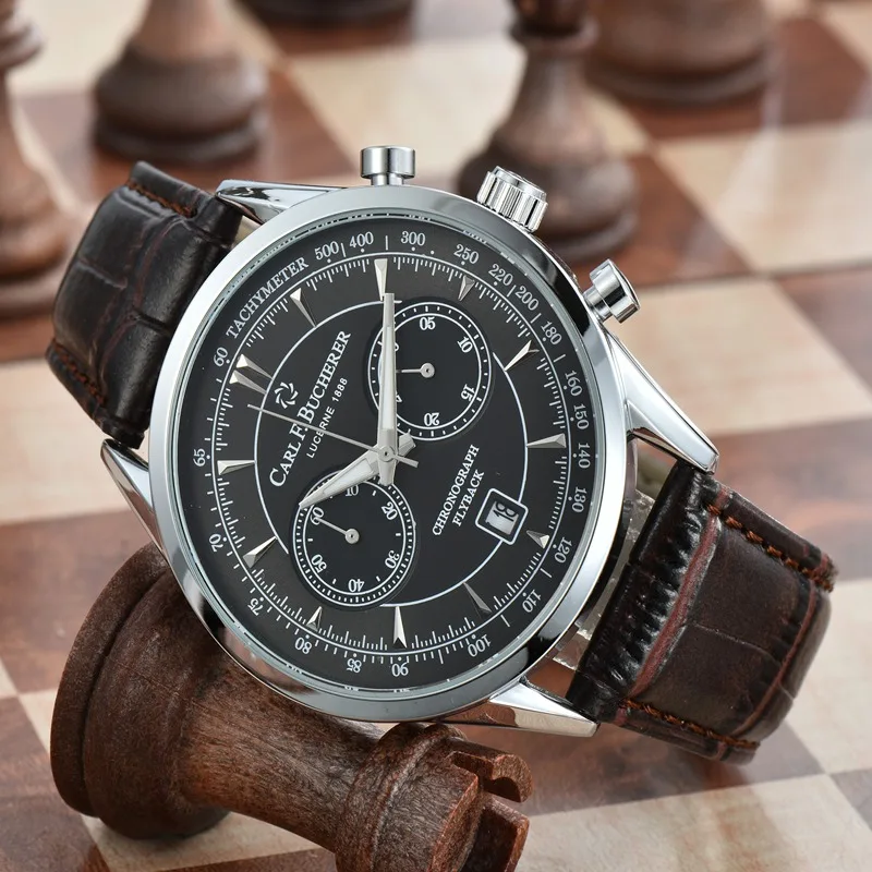 

Chronograph Watches Men WristWatch Waterproof Business The Best Gift Bucherer Watch Replica Male Clock Timepiece For Men
