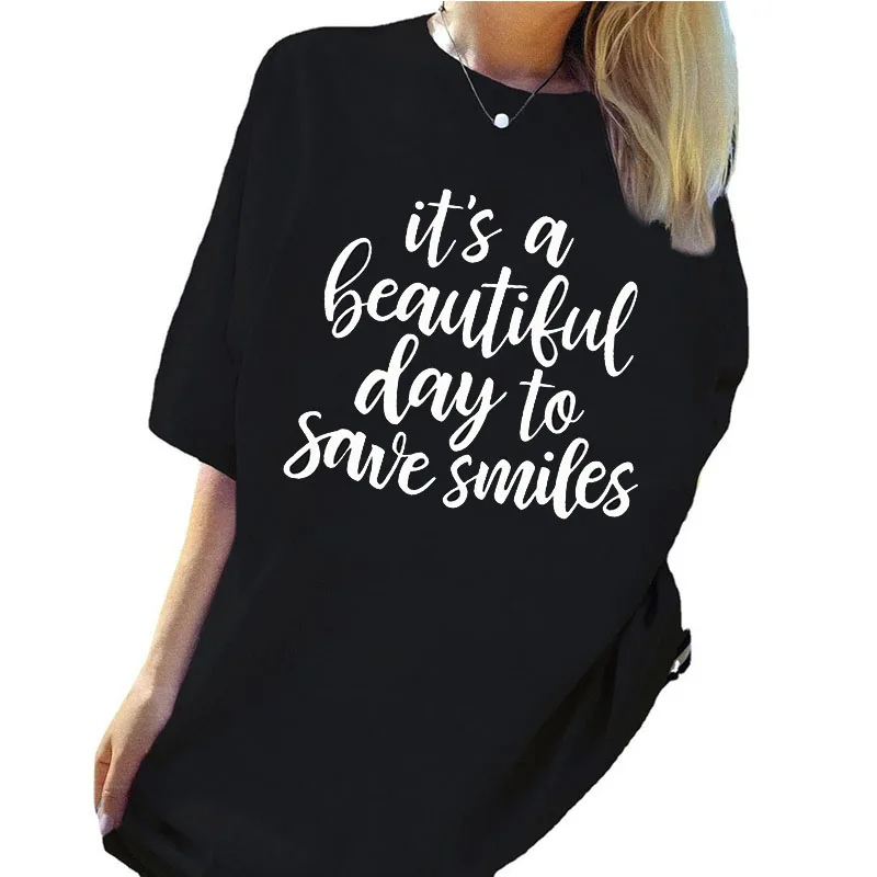 

Women Short Sleeve Summer T-shirt Letter Print Female Fashion Vintage Clothes Ladies Regular Daily Loose Graphic O-Neck Tee Tops