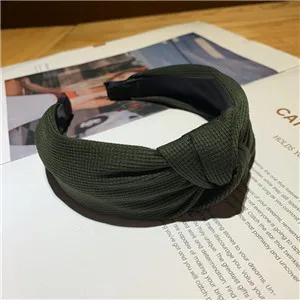 Dark green Модные неоновые цветные тканевые женские повязки для волос с бантиком для девушек женские аксессуары для волос - Цвет: Dark green