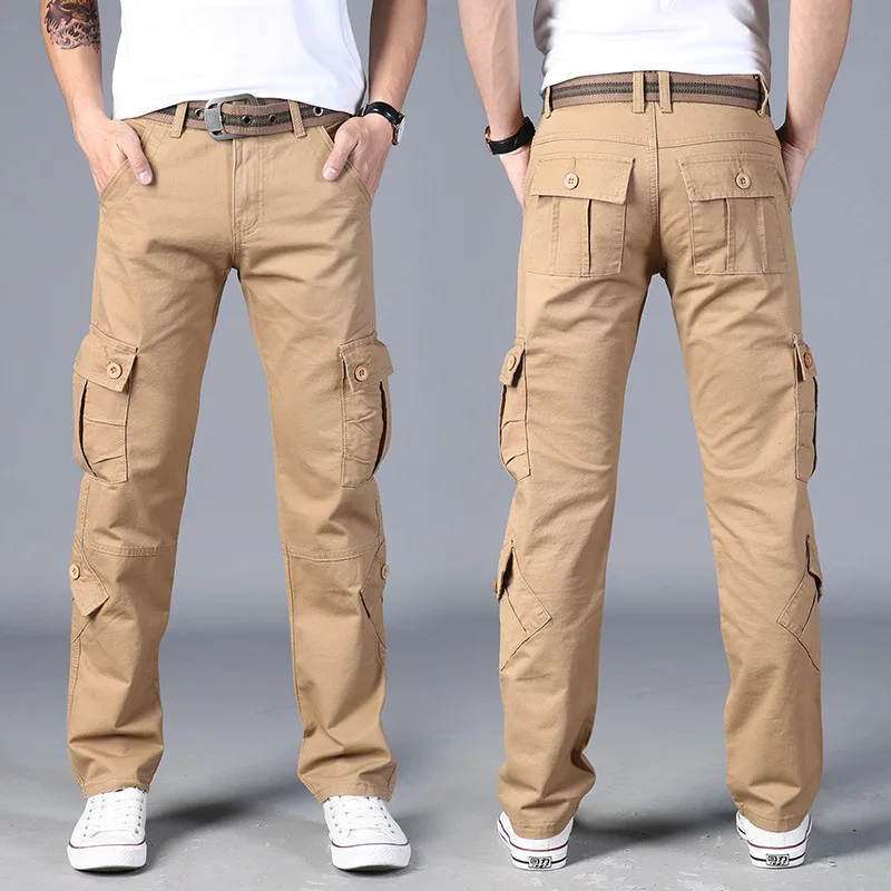 

Men's Bib Overall All-match Long Pants Outdoor Sports Loose Multi-Bag Pants Business Casual