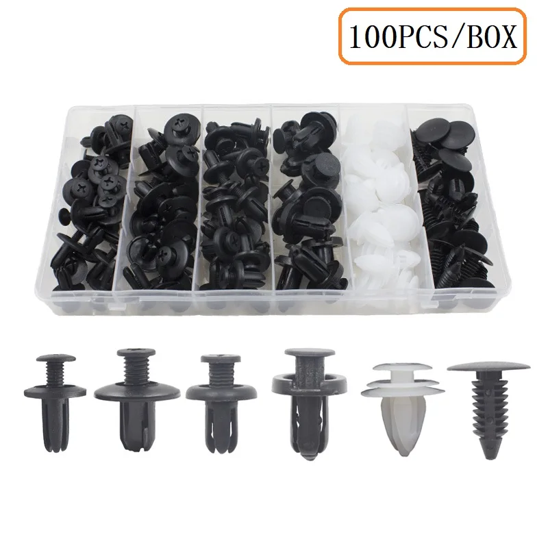 

Fast Delivery 100pcs Auto Fastener Clip Mixed Car Body Push Retainer Pin Rivet Bumper Door Trim Panel 6-10mm Fixeding Clips