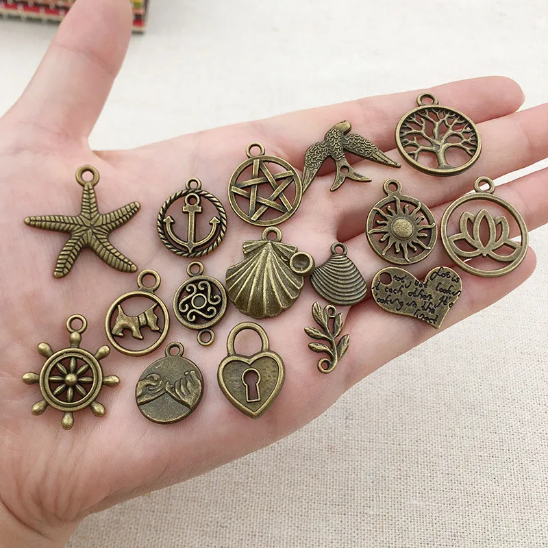 

100pcs Vintage Metal Mix Size Random Style Charms Pendant For Jewelry Making Diy Handmade Jewelry