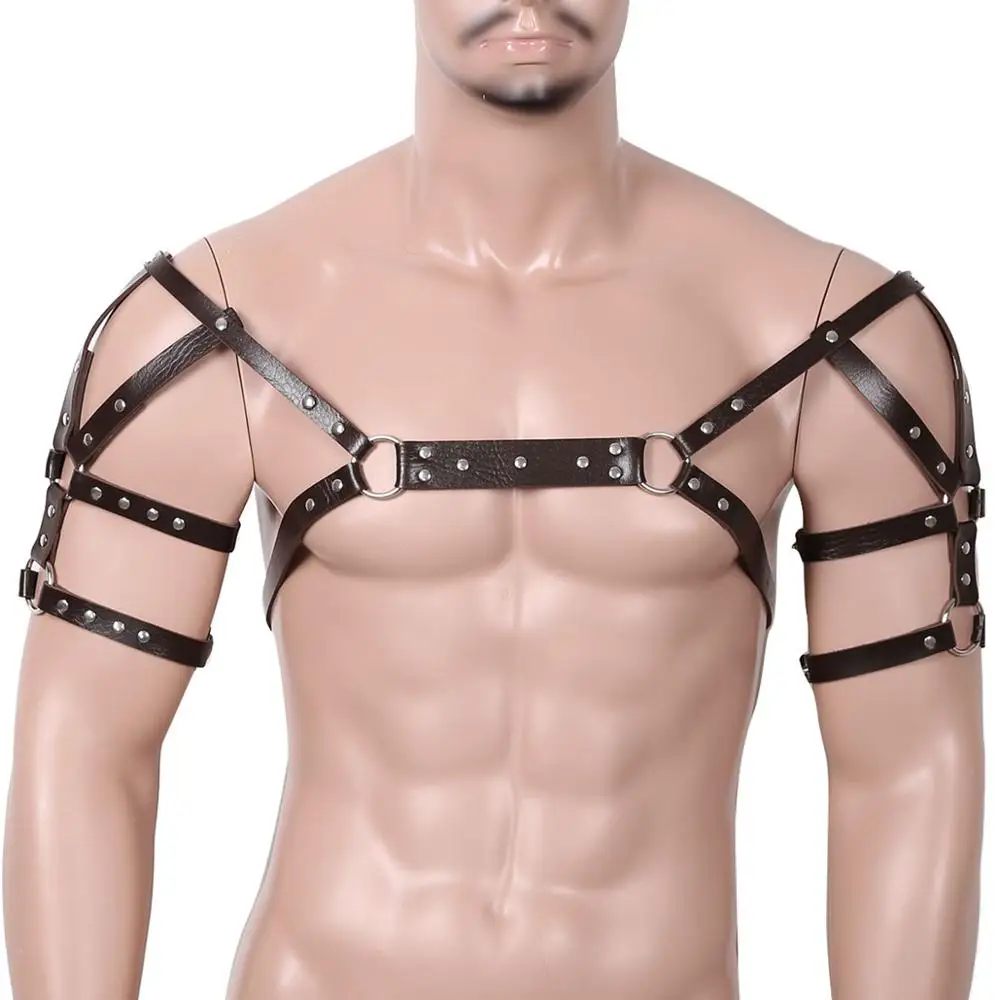 Мужской сексуальный Регулируемый ремень нагрудный на плечо мужской бондаж