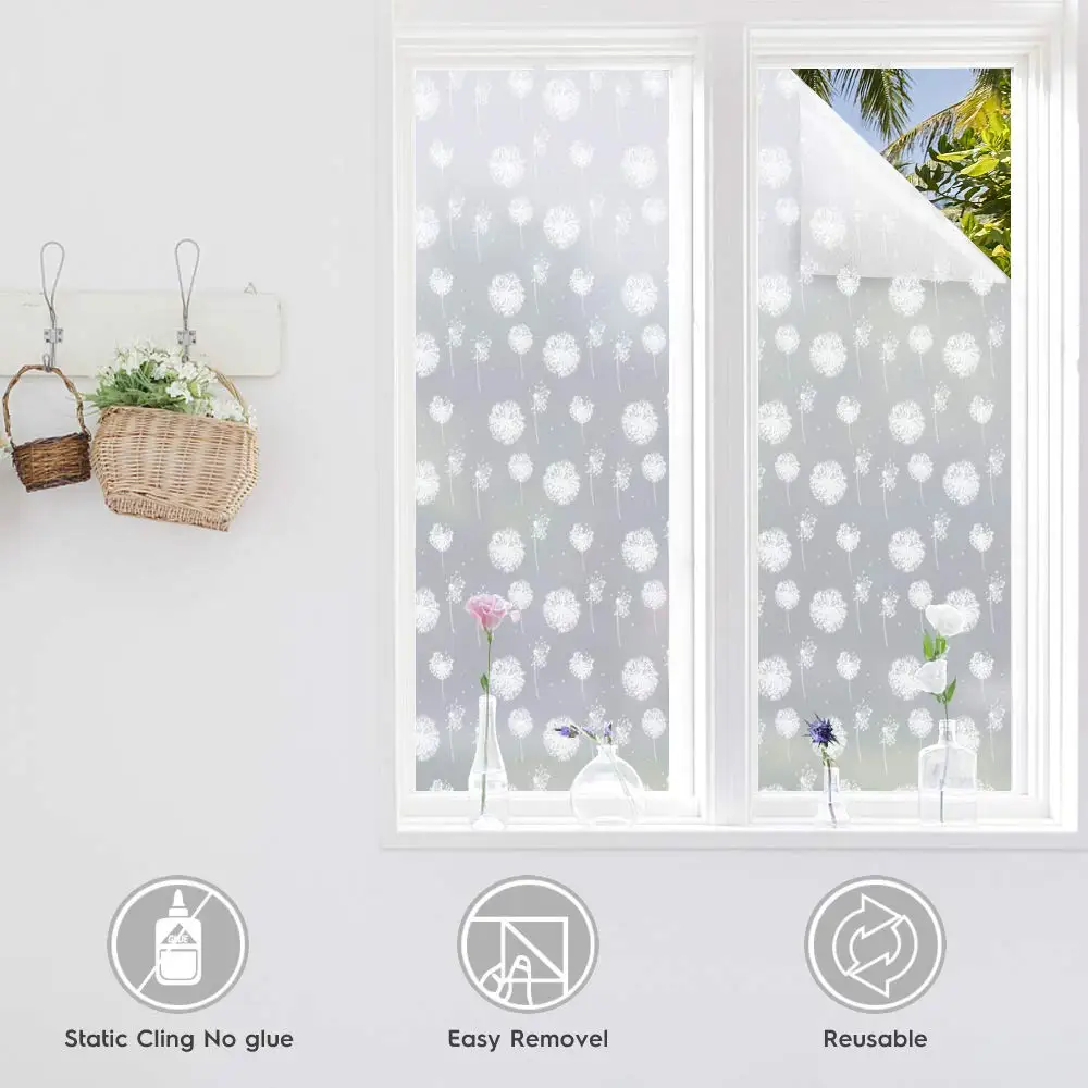 Защитная пленка для окна матовая стеклянная Рождественские наклейки на