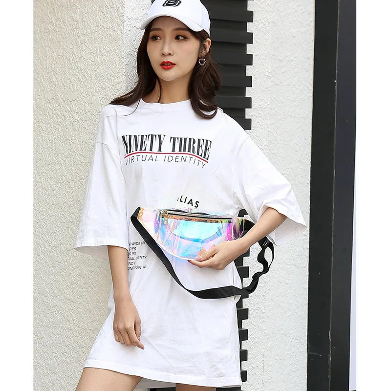 Сумка поясная Женская голографическая полупрозрачная с лазерной голограммой |