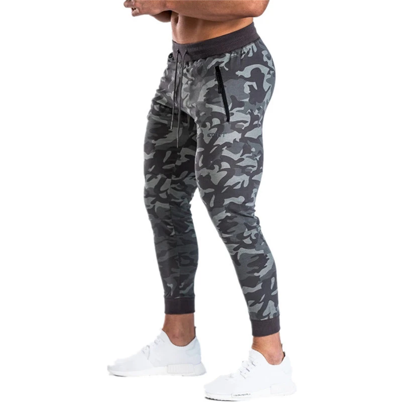 

Мужские спортивные брюки Bodyboulding, повседневные хлопковые камуфляжные брюки, эластичные спортивные штаны для бега, 2019