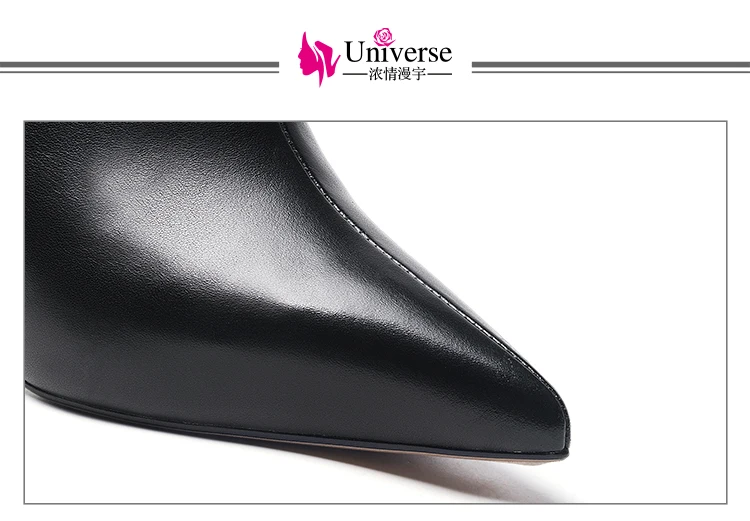 Universe/дизайнерская зимняя обувь с перфорацией; женские модные ботинки; botas mujer invierno; ; ботинки на высоком каблуке; женские ботильоны; J267