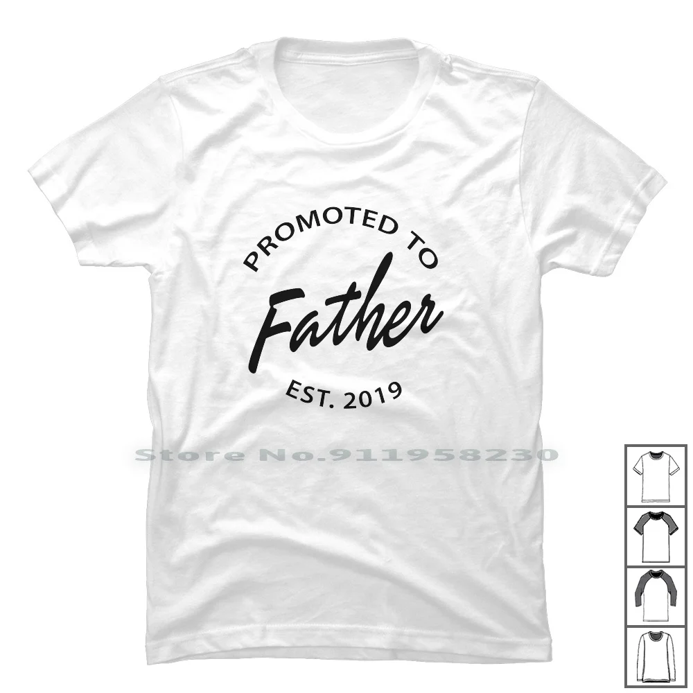 Футболка с надписью Promotion To Father Est 2019 хлопок 100% | Мужская одежда