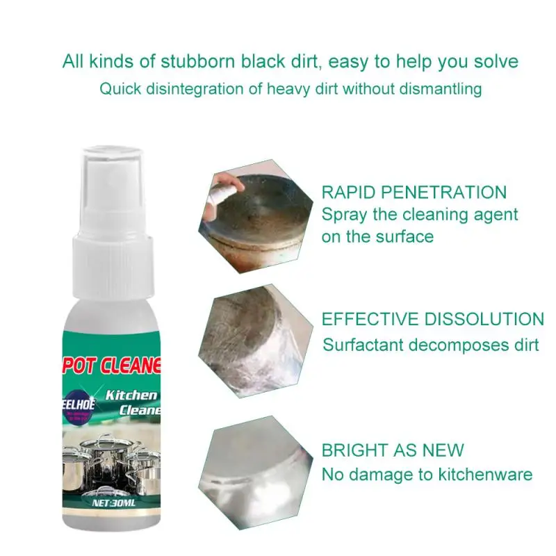 

Rust Cleaner Spray Pot Stains Cleanning Rapid Penetration Effective Dissolution Removed Dirt All-Purpose Kitchen Pot Cleaner