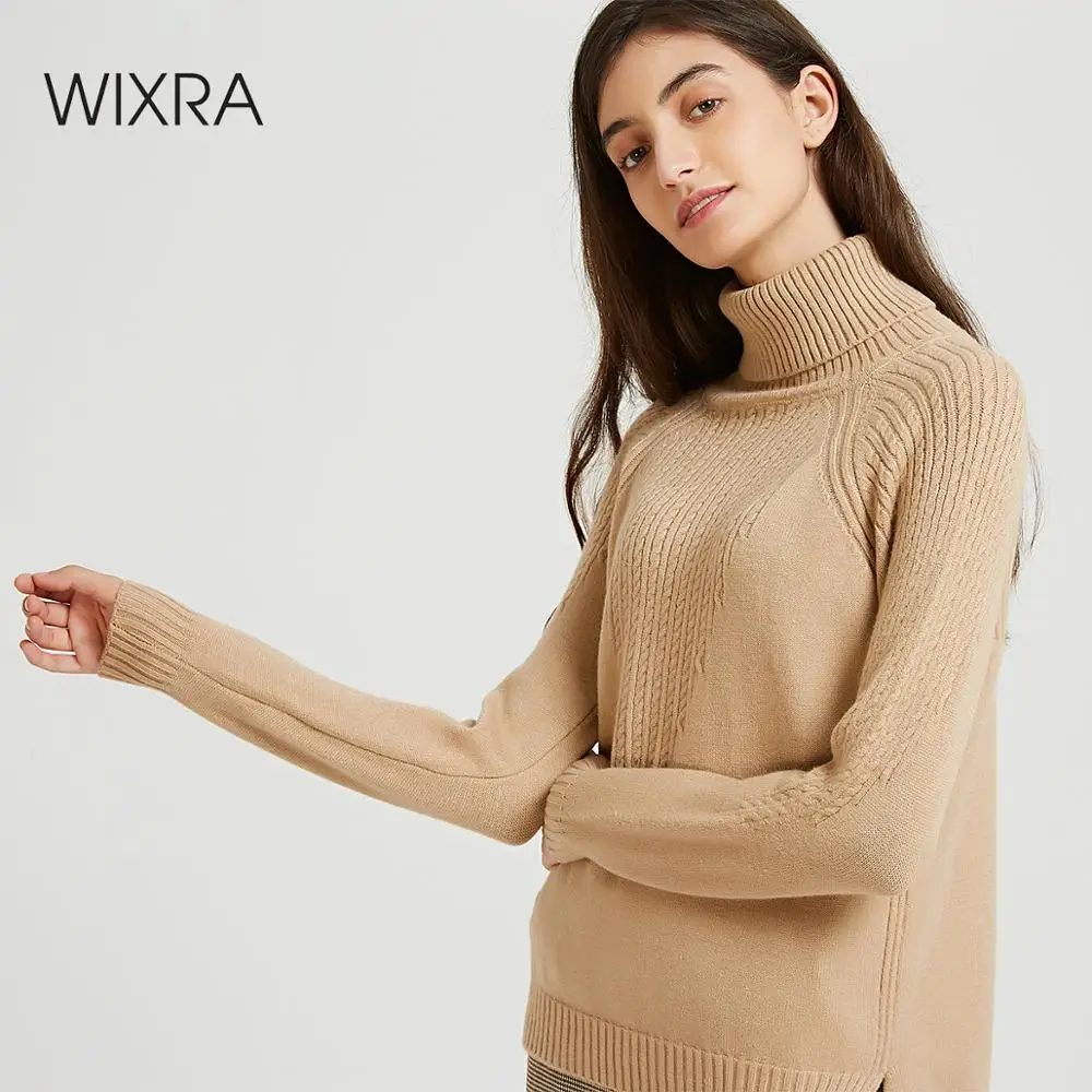 Wixra Женские повседневные кофты с длинным рукавом свитшот толстовка база базовая тренды повседневная Осень-весна зима Пуловер водолазка тёплая