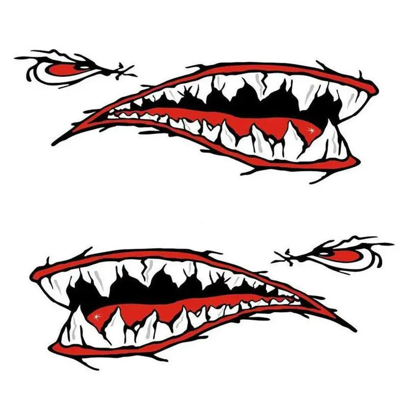 2 шт. акула рот зубы ПВХ автомобиль яхта лодка наклейка кольцо для ключей парусный