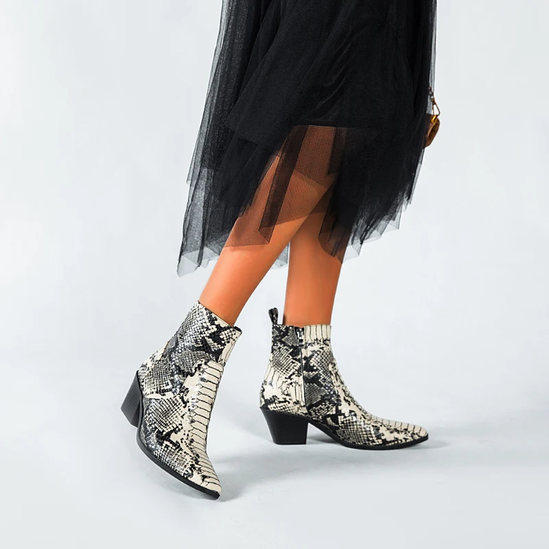 2019 г. Женские ботильоны Осенняя обувь в стиле панк из эластичной кожи на высоком