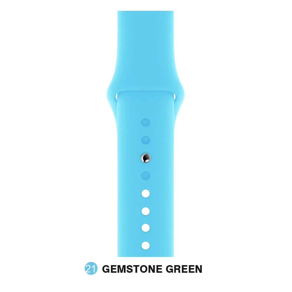 Sapphire Мягкий силиконовый сменный спортивный ремешок для Apple Watch версии 4, 3, 2, 1, 42 мм, 38 мм, браслет на запястье, ремешок для iWatch 4, 40 мм, 44 мм, спортивный - Цвет ремешка: Sapphire
