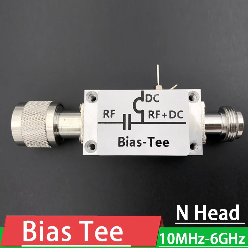 

N Head Bias Tee 10MHz-6GHz RF Biaser Broadband Feeder RF Blocker Isolator for HAM radio RTL SDR LNA Low Noise Amplifier