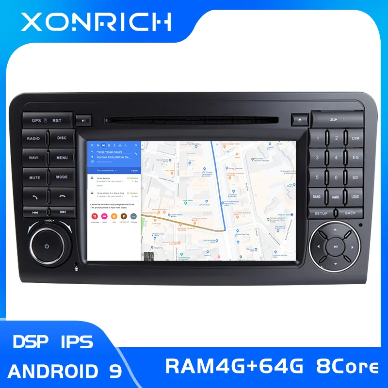 Ips DSP 64GB 2 din Android 9,0 автомобильный dvd-плеер gps для BENZ ML 320/ML 350/W164(2005-2012) GL радио мультимедиа навигация головное устройство