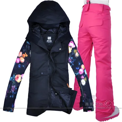 2021 GSOU зимний женский лыжный костюм с капюшоном куртка для сноуборда брюки