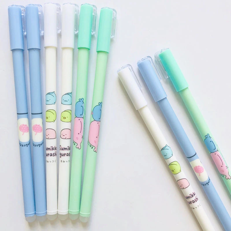 4 шт милые Sumikko кавайные ручки 0 5 мм стираемые гелевые черные чернила для