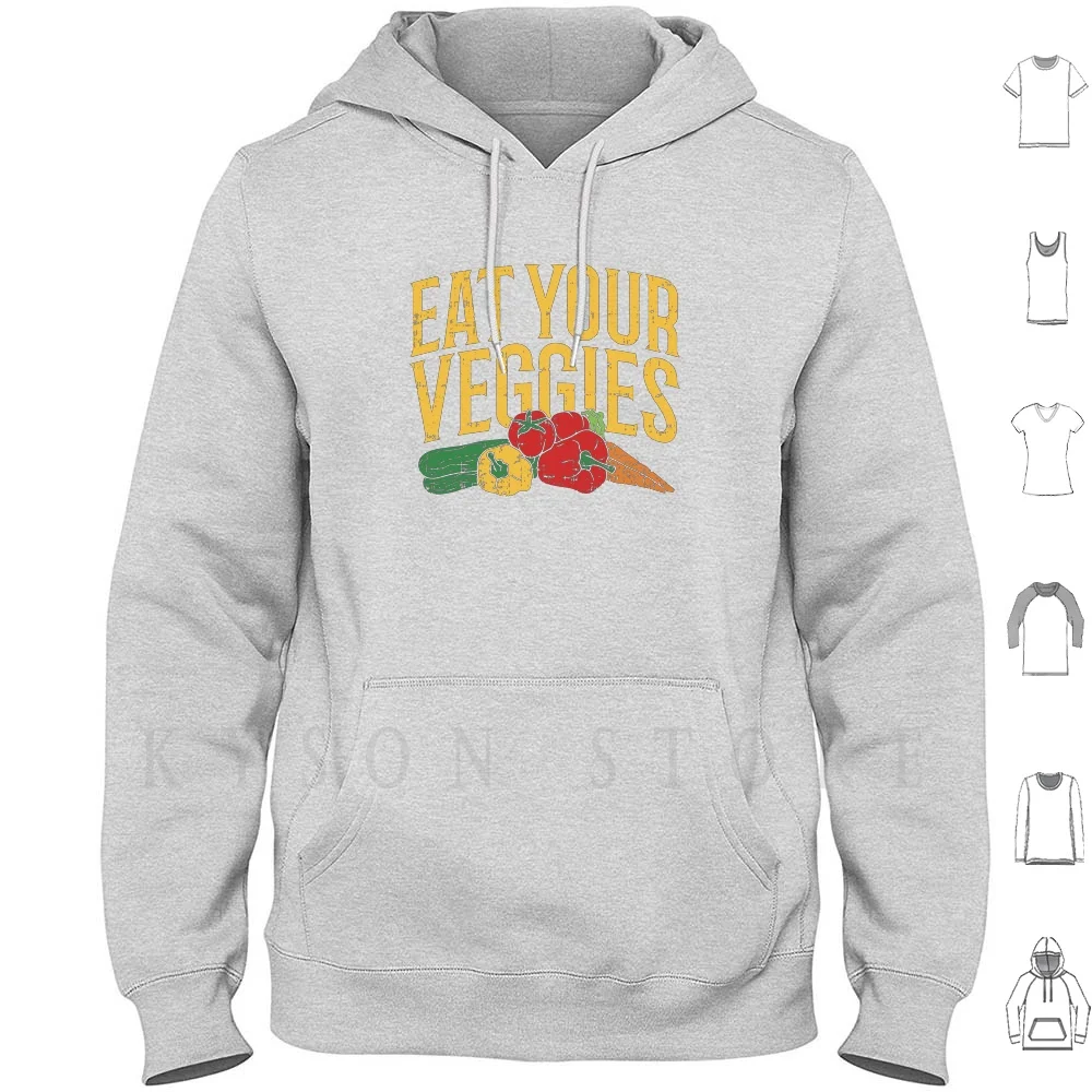

Funny Healthy Food Vegan Gift Hoodies Long Sleeve Vegan Veggie