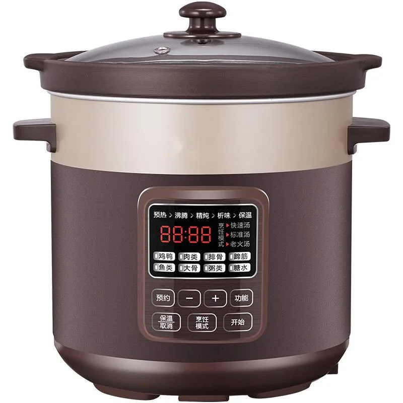

Electric Stew Pot Of Porridge With Automatic Simmering Ceramic Purple Color Electric Casserole Stew Household Large Saucepan