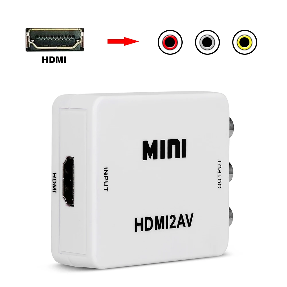 SOONHUA Цифровой HDMI к RCA Композитный Видео Аудио AV CVBS конвертер адаптер Mini сигнала