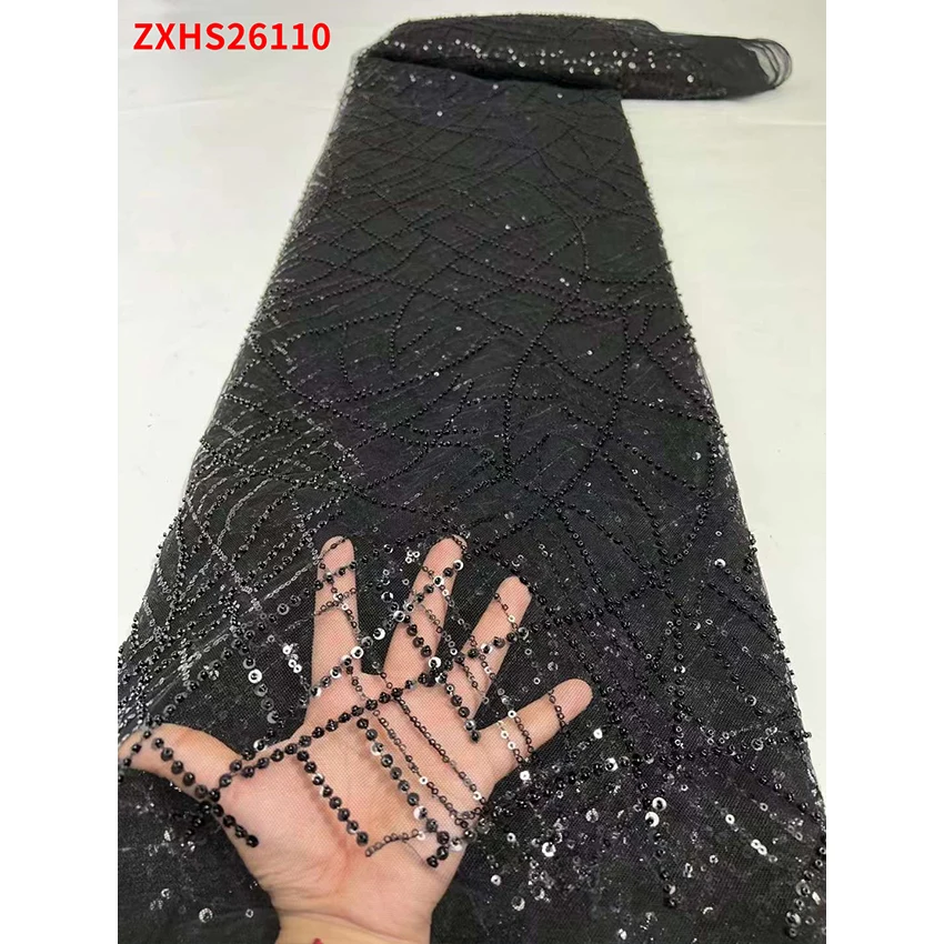 

Multi Colour French Tulle Net Lace Eco-Friendly ​​Fabric Classic ​African Ankara ​Sequin material woman Party Dress ZXHD26110 C