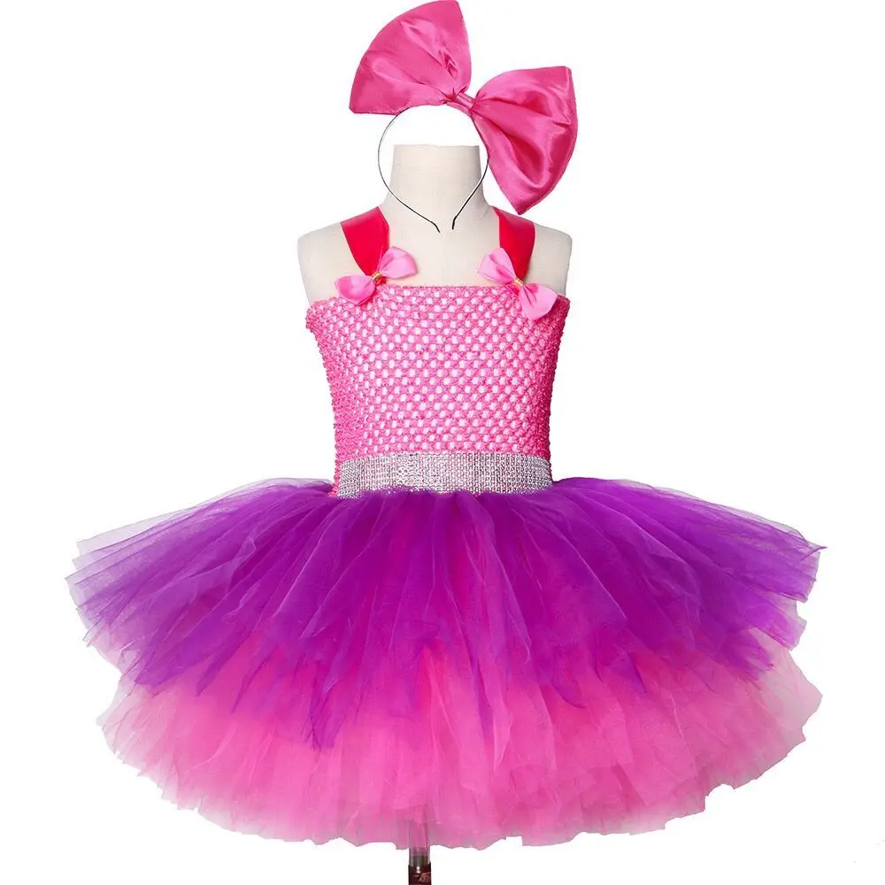 Милое фатиновое платье-пачка с куклами LOL для девочек повязка на голову бантом Jojo