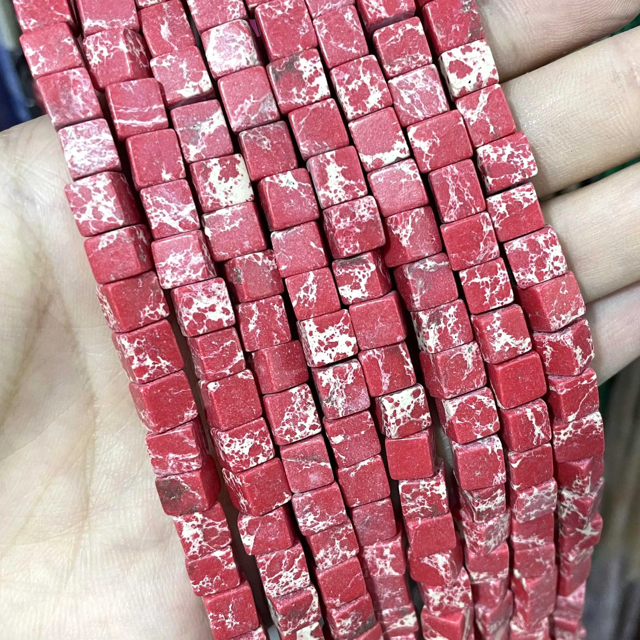 6*6mm Natural Square Jades Agates Lapis Lazuli Amazonite Stone Spacer Beads For Jewelry Making Charm DIY Bracelet Necklace | Украшения и