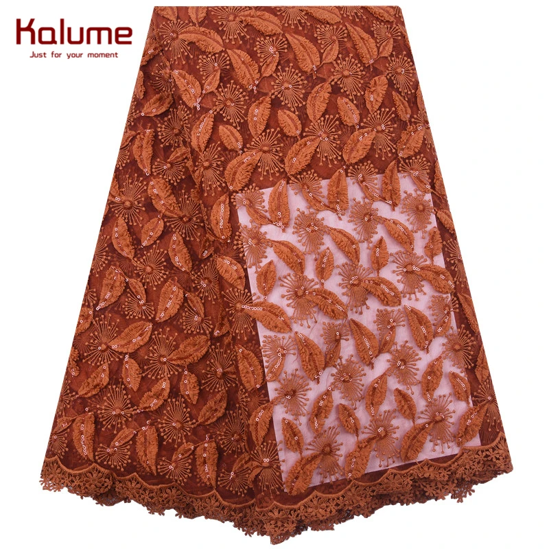 Kalume New Arrival 3D African Milk Silk Lace Fabric Pure White Sequins Nigerian French Mesh For Wedding Party F1853 | Дом и сад