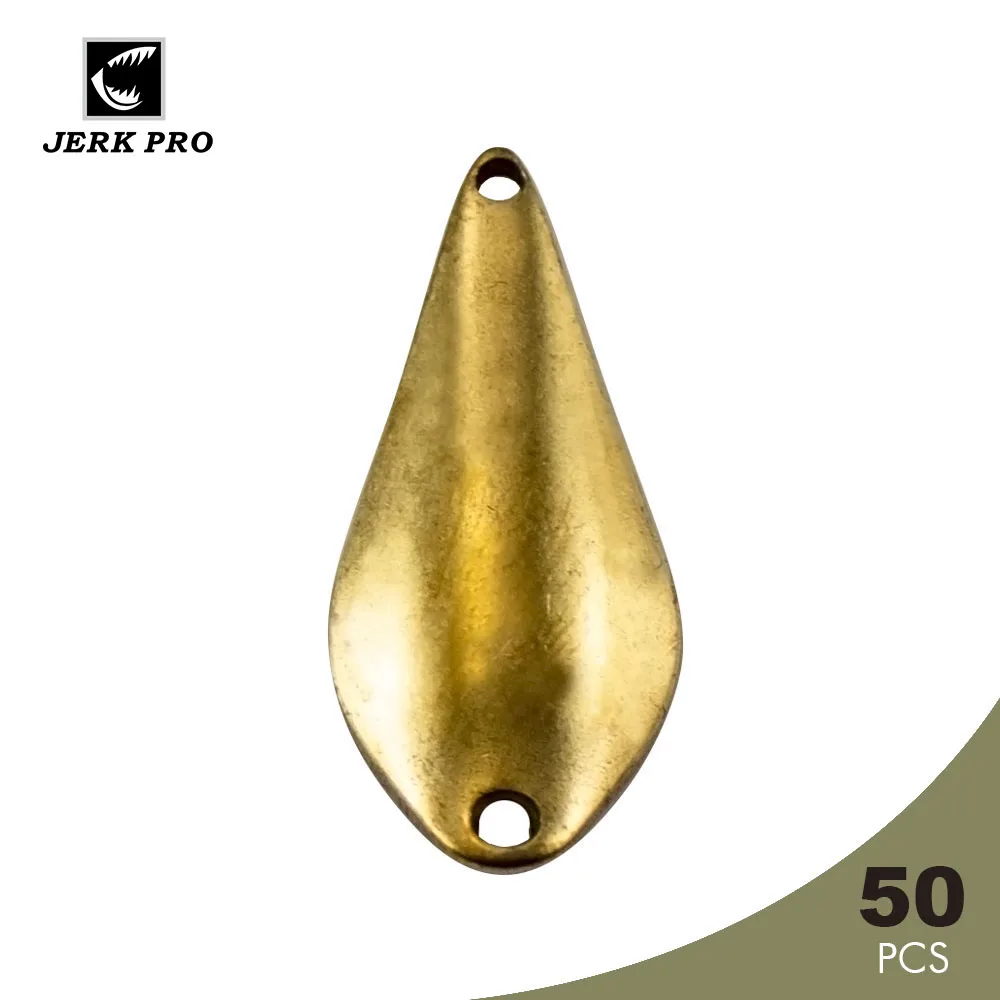 

JERK PRO 50pcs Brass Salmon Fishing Spoon Blanks 3.4g ( 1/8oz) Trout Area Spinning Bass Pike Baits Unpainted Angler's Lures